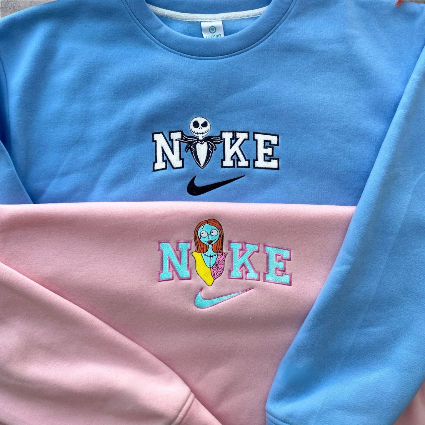 Nightmare before Christmas Movie Halloween Couple Matching Embroidered Nike