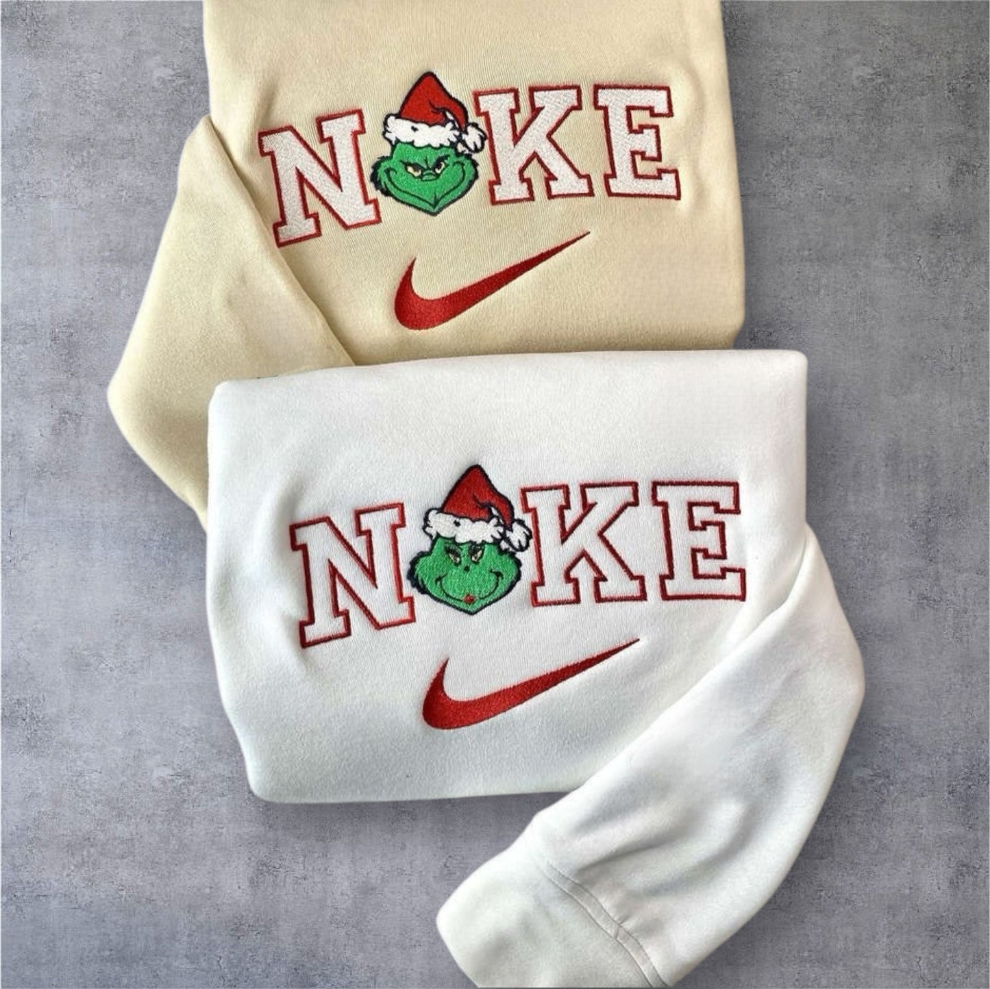 The Grinch Mr and Mrs Grinch Christmas Embroidery Nike Hoodie