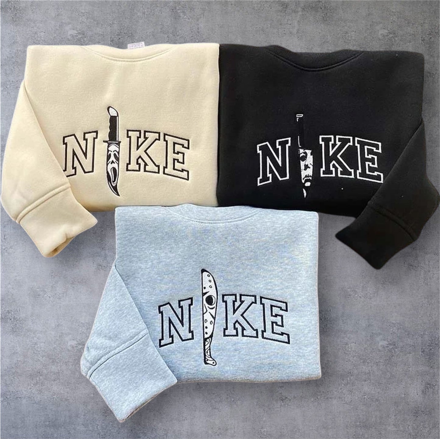 Halloween Ghostface Michael Myers Jason Pullover Bestickt