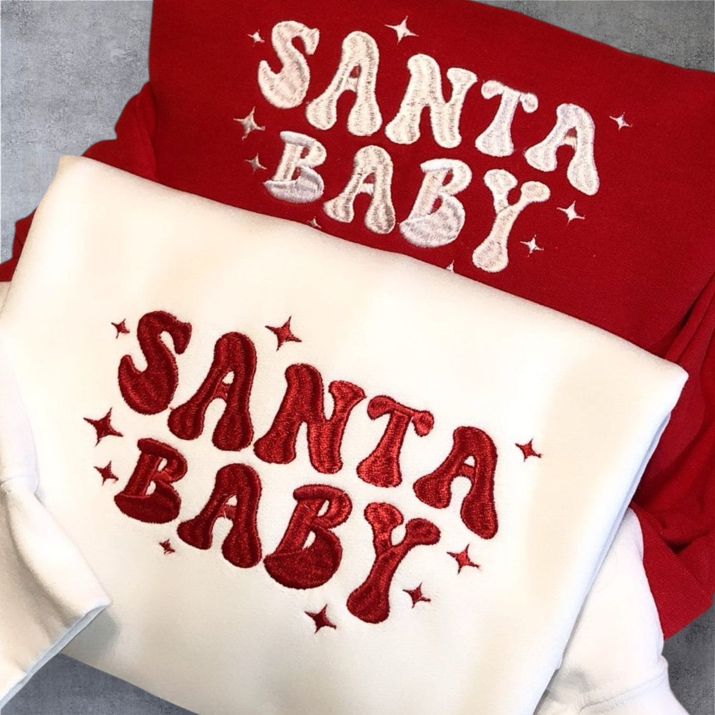 Santa Baby Embroidery Design Pullover Weihnachten Geschenk