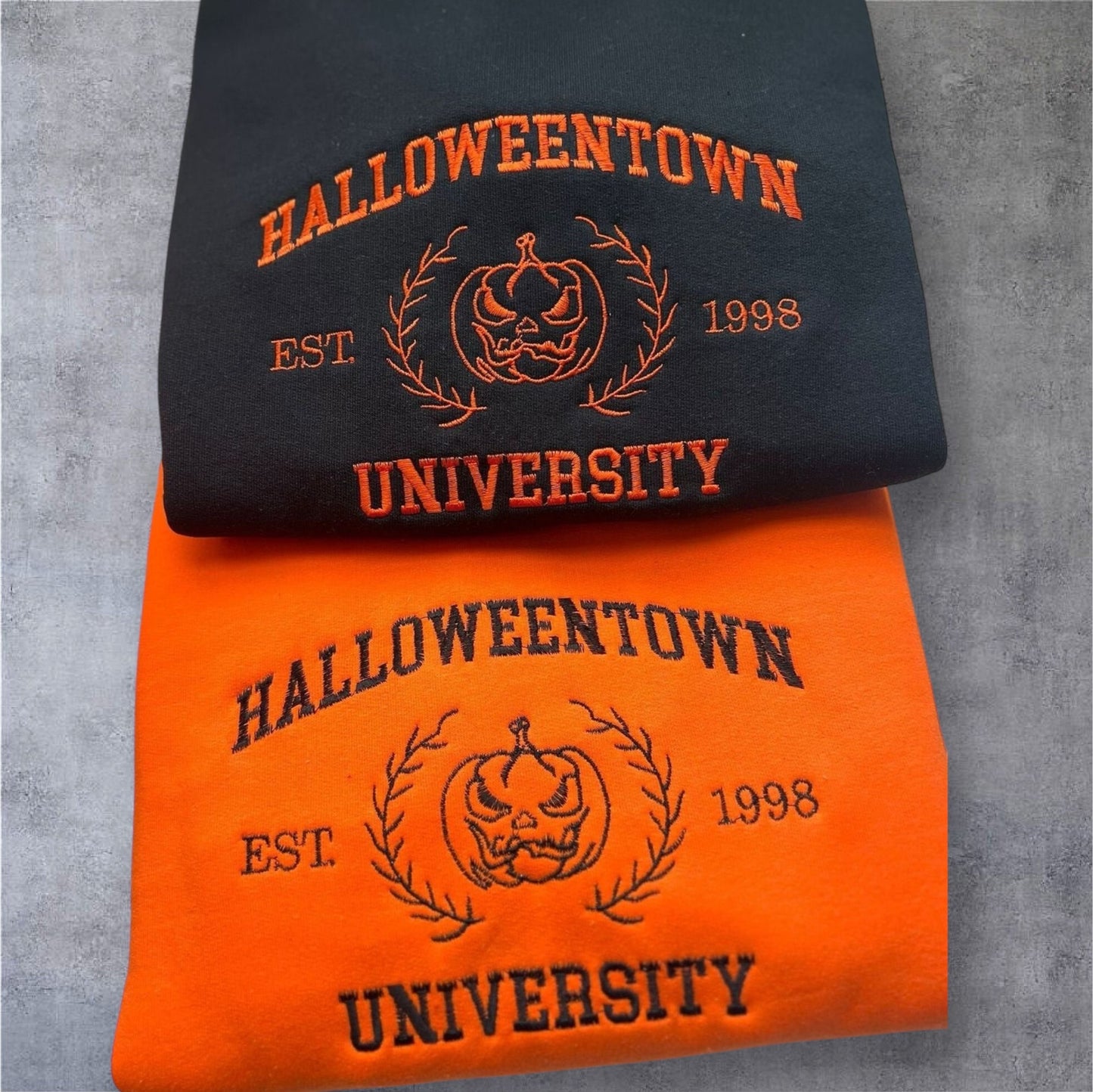 Halloween University Pullover Bestickt Kürbis