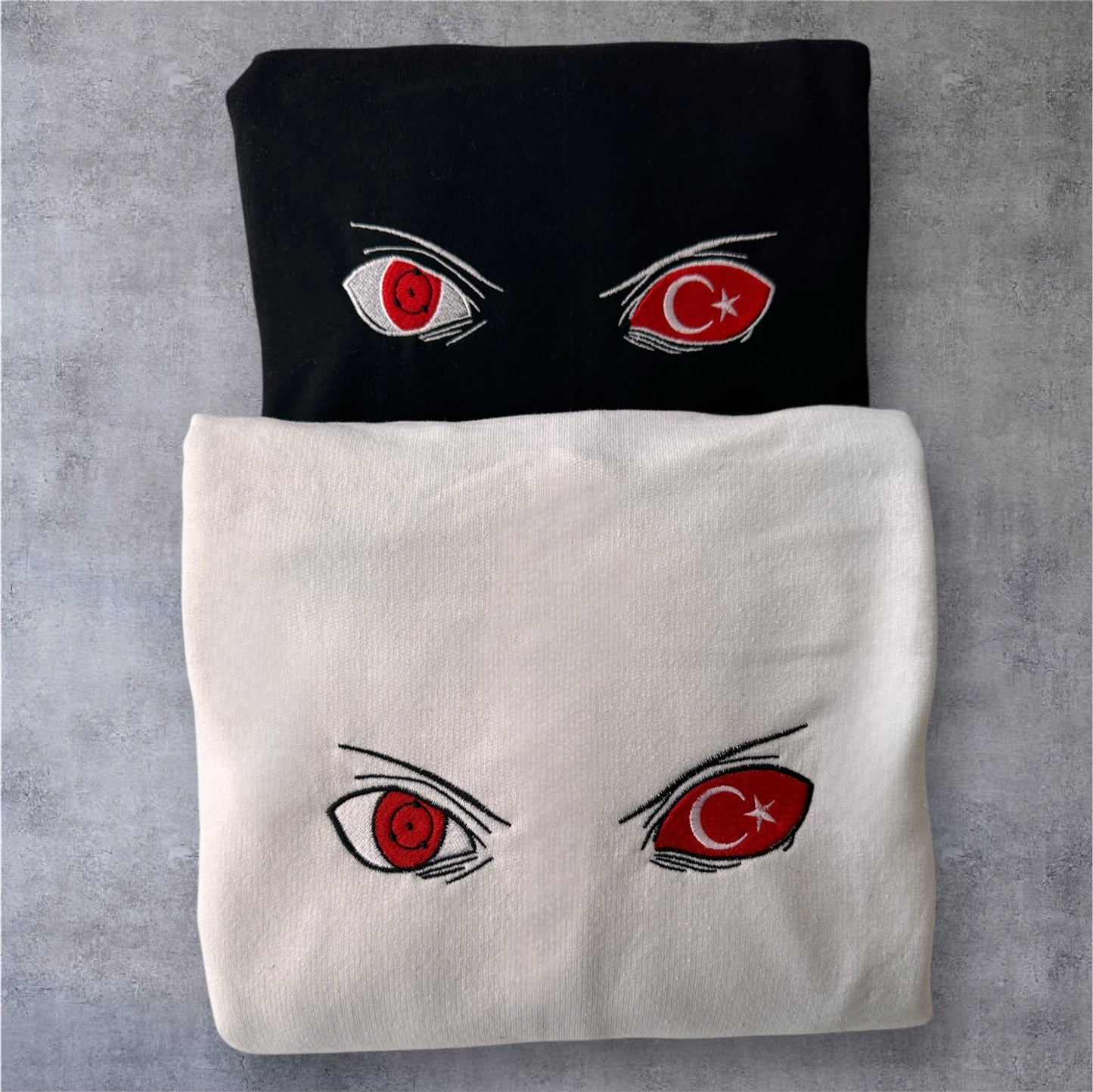Itachi Eyes Türkei Turkey Türkiye Flag Design Embroidery Hoodie T Shirt Sweatshirt