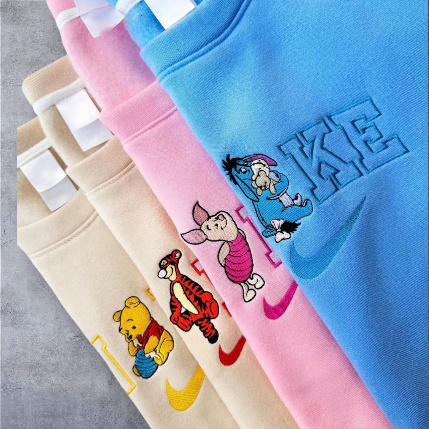 Winnie Pooh Ferkel I-AH Tigger Bestickter Pullover