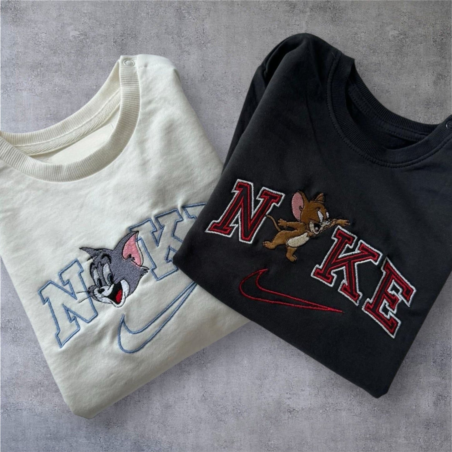 Tom and Jerry Couple Sweatshirt Embroidered Stickdesign