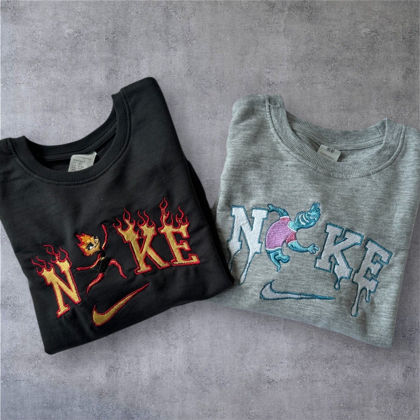 Wade and Amber Elementals Couple Embroidered Sweatshirt