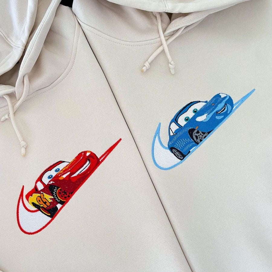 Cars Sally and McQueen Bestickter Partner Pullover Couple