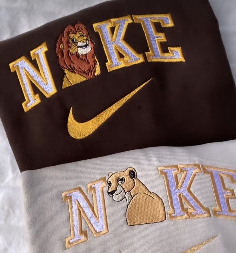 Simba Nala Erwachsen Partner Pullover Couple Bestickt