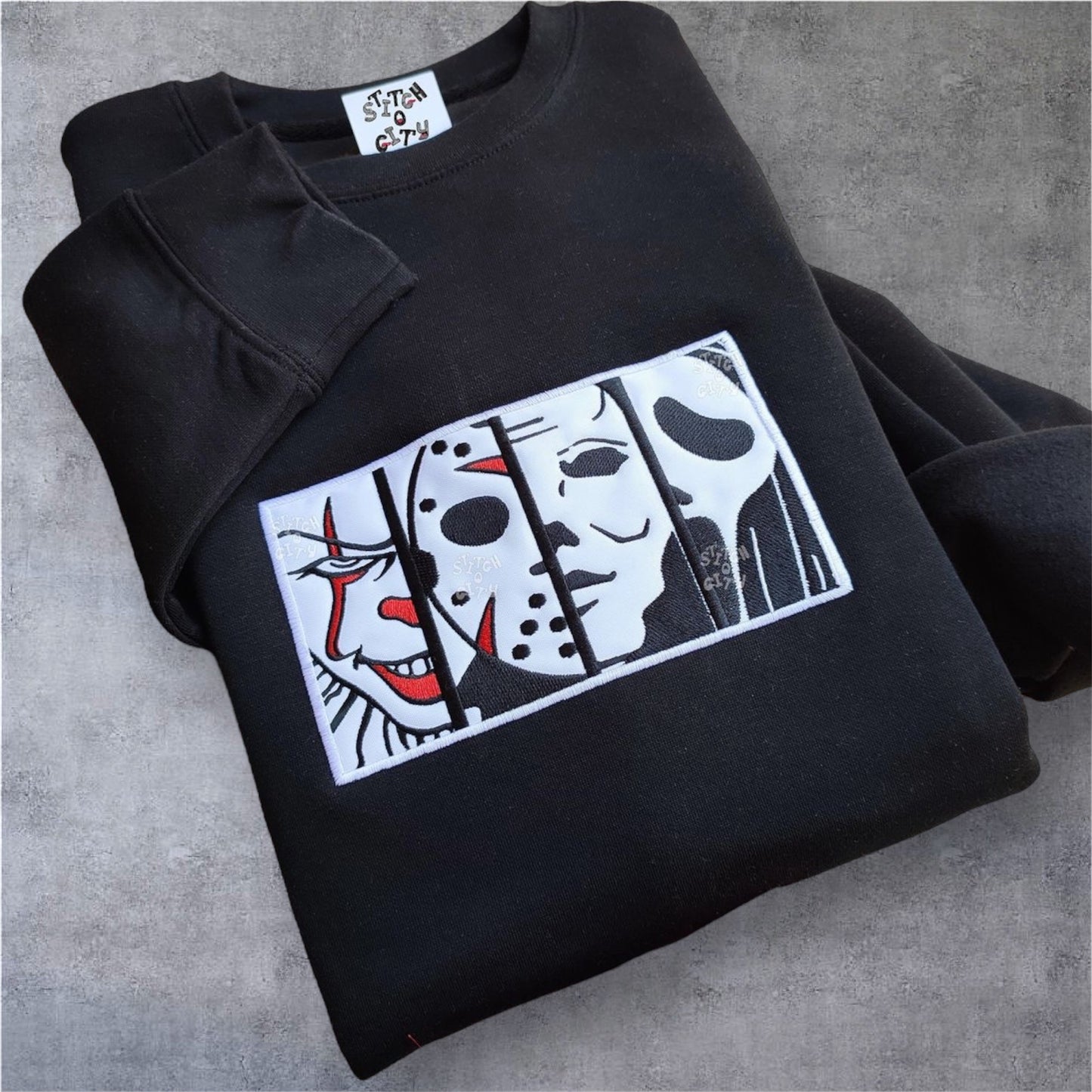 Halloween Horror Bestickter Pullover