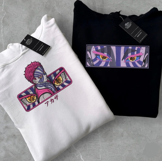 Anime Demon Slayer Eyes Akaza Bestickter Pullover