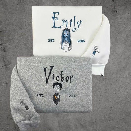 Corpse Bride Victor Emily Halloween Partner Pullover Design