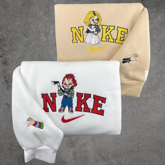 Chucky Tiffany Halloween Partner Pullover Bestickt