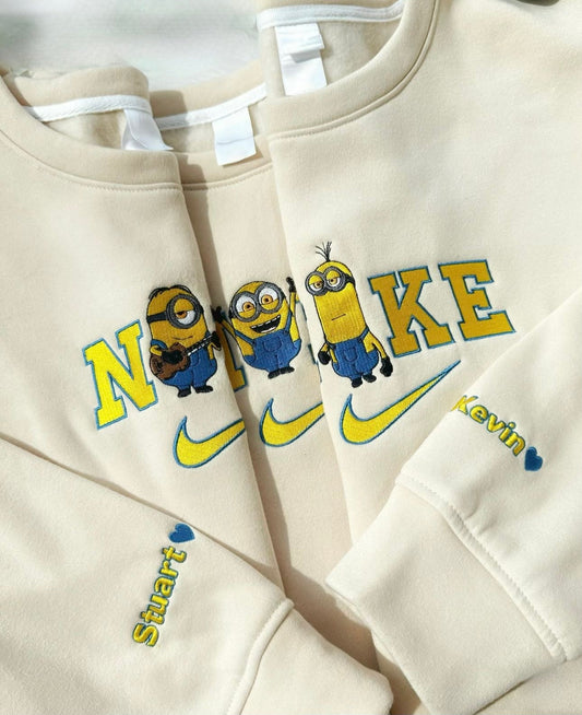 Minions Movie Banana Stuart Bob Kevin Hoodie Bestickt