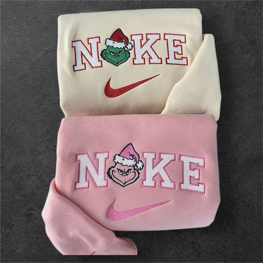 Grinch Mrs Grinch Weihnachten Christmas Pullover Bestickt