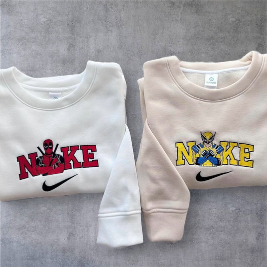 Deadpool Wolverine Pullover Bestickt