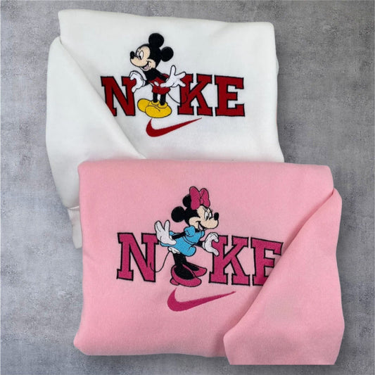 Mickey and Minnie Mouse Partner Couple Bestickter Hoodie Embroidery