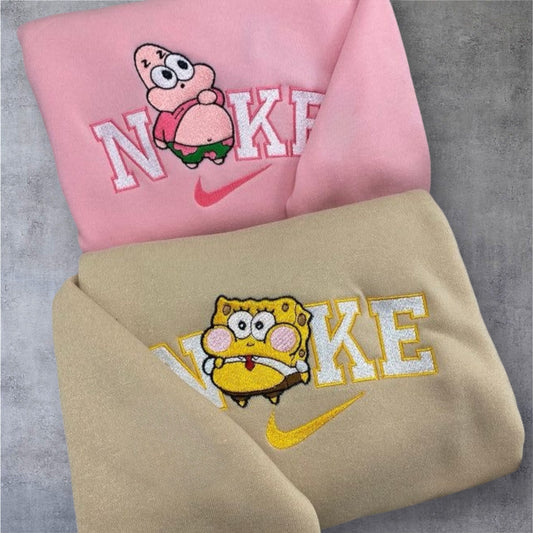 Spongebob and Patrick Partner Pullover Bestickt Design 2