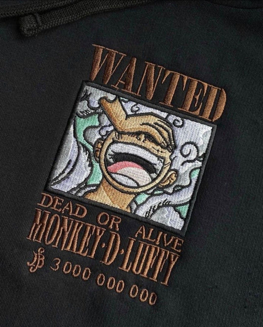 One Piece Wanted Anime Embroidery Pullover