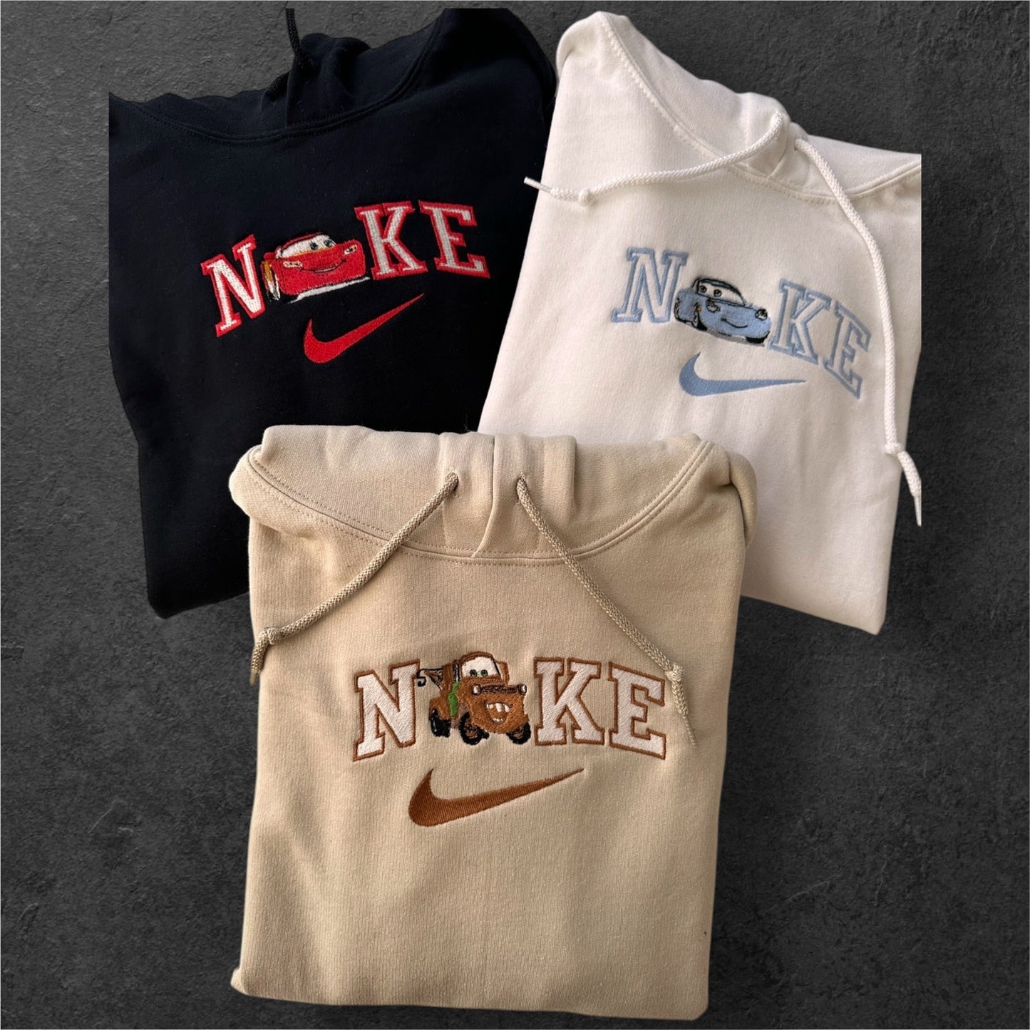 Cars Sally and Mc Queen Hook N1KE Embroidered Sweatshirt Hoodie