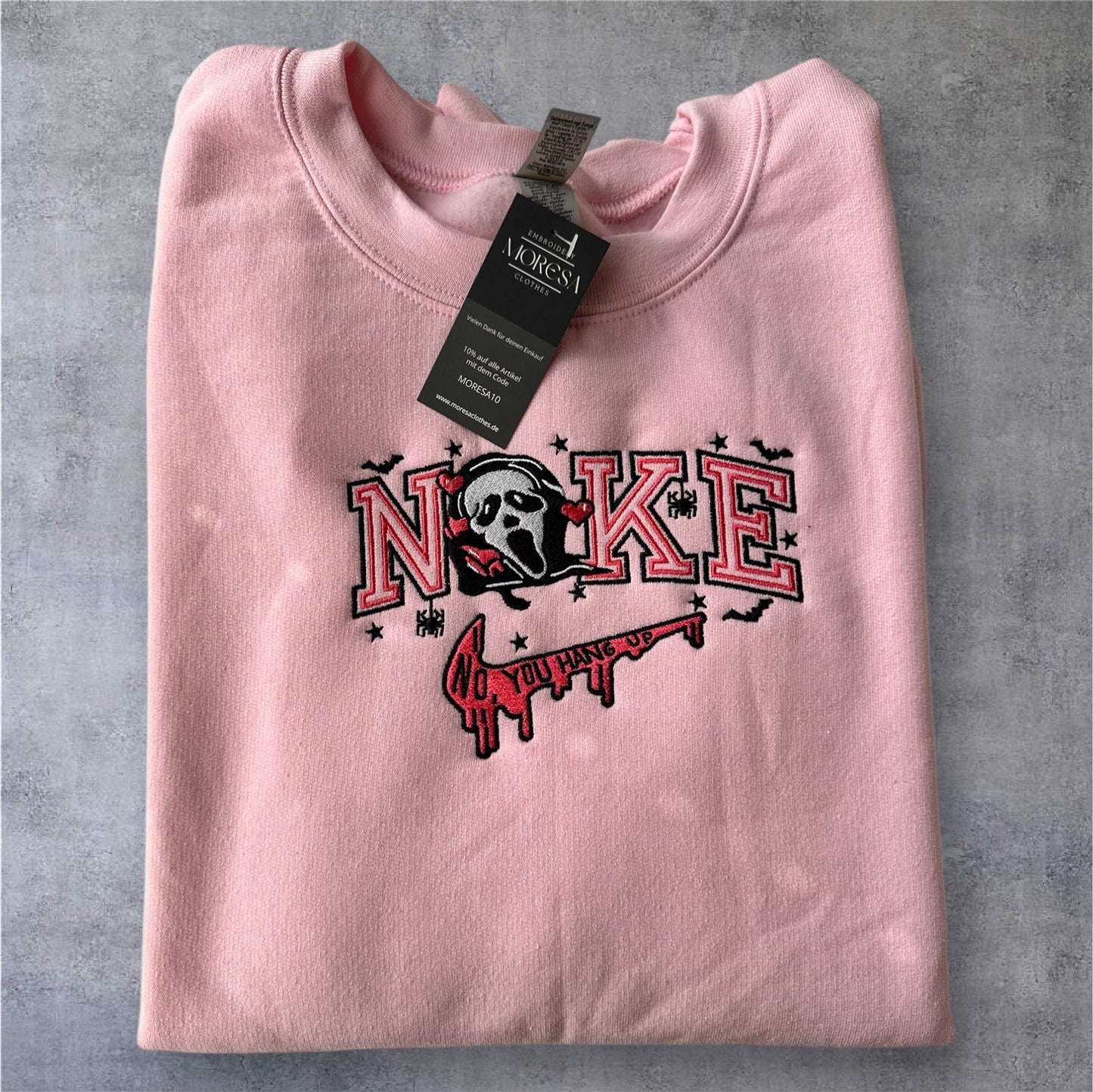 Halloween Scary Movie Ghostface Embroidery Pink Heart