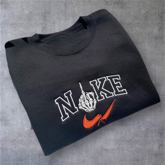 Halloween Skelett Hand Nike Broken Embroidery Bestickt