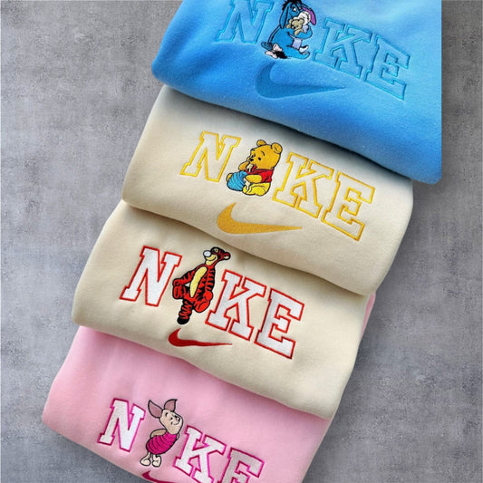Winnie Pooh Ferkel I-AH Tigger Bestickter Pullover