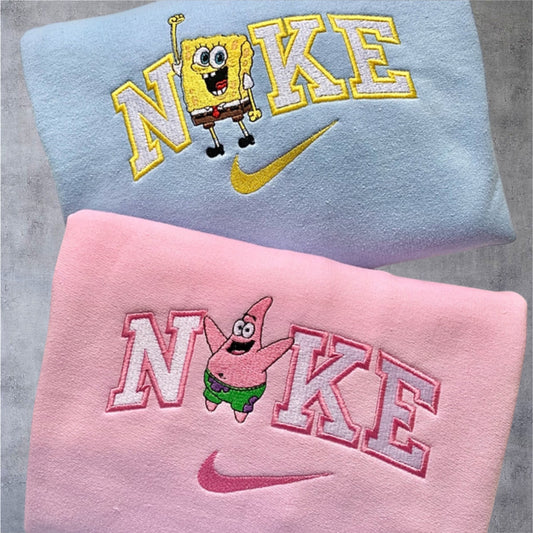 Spongebob and Patrick Partner Pullover Bestickt