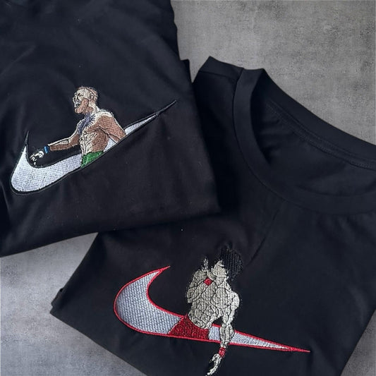 Conor Mc Gregor and Bruce Lee Embroidered Nike Hoodie Tshirt