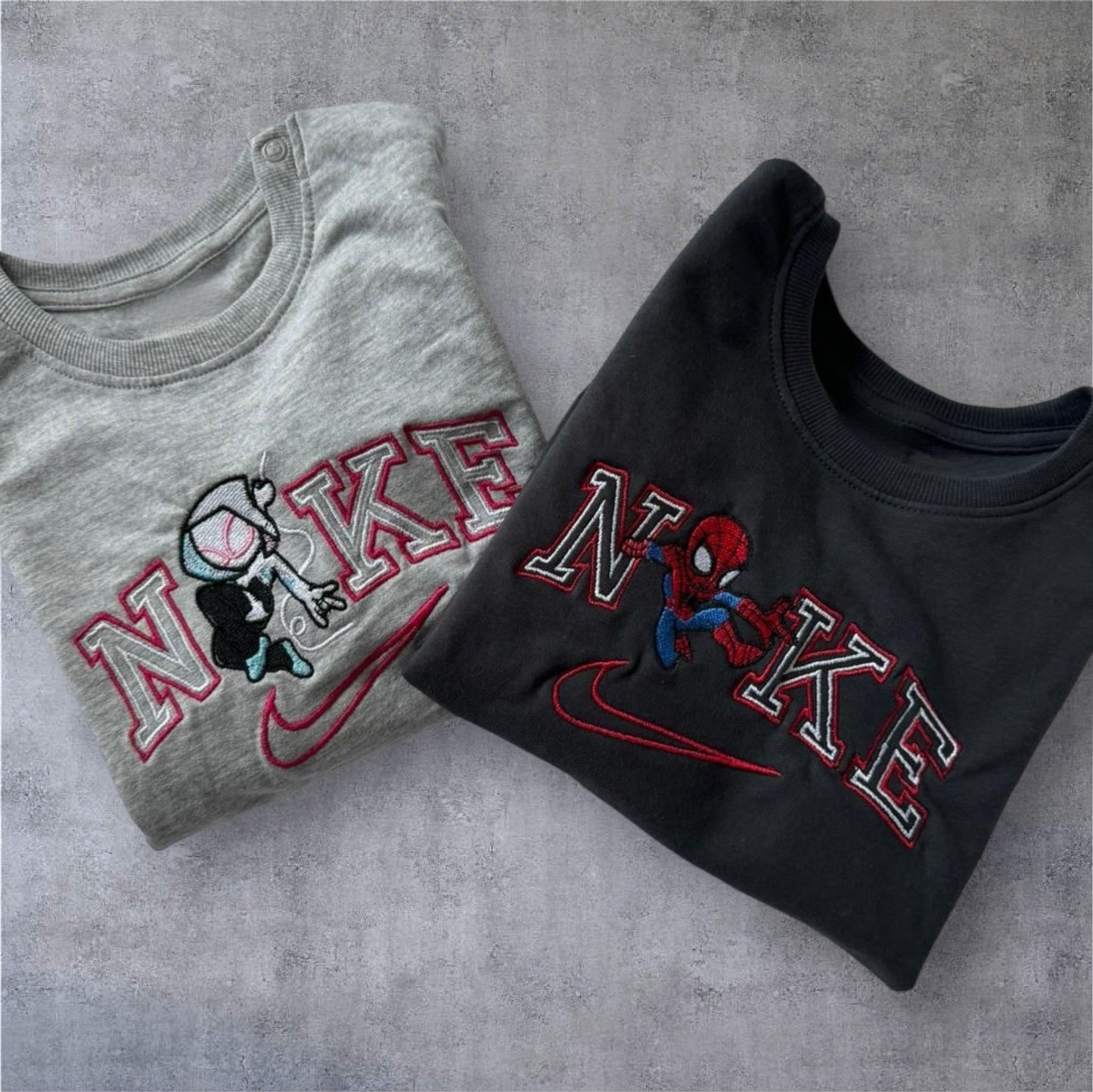 Spiderman Gwen Stacy Miles Morales Couple Embroidered Sweatshirt