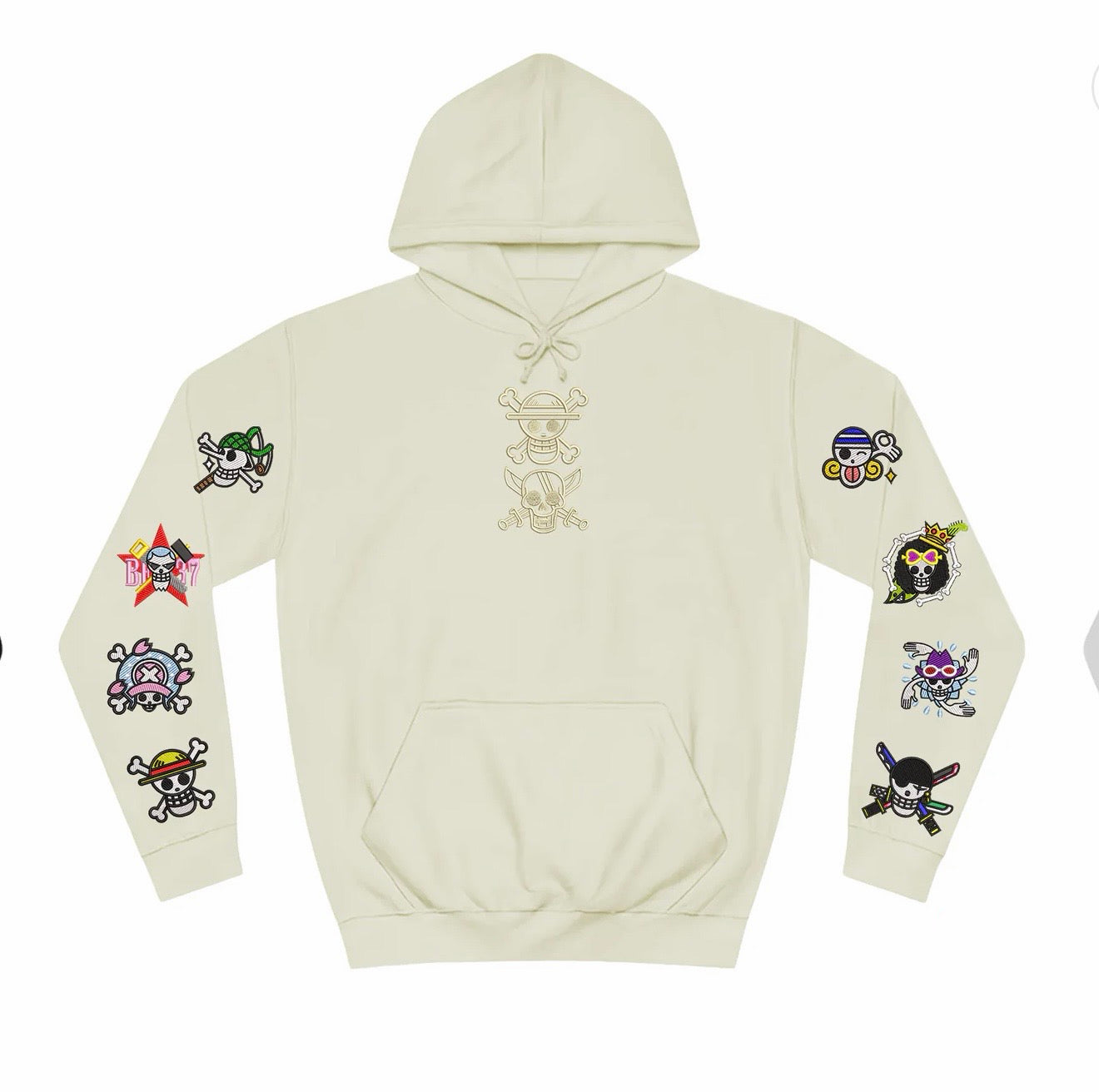 One Piece Wanted Anime Embroidery Pullover Luffy Armbestickung