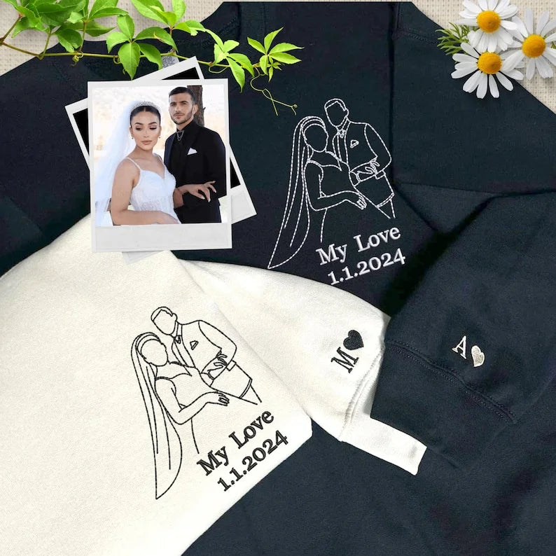 Personalisierte Paar Couple Set Geschenk Namen Valentinstag Pullover