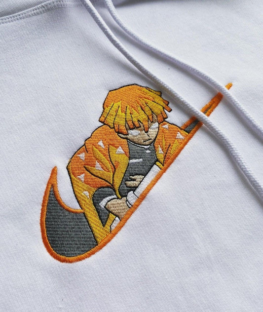 Demon Slayer Zenitsu Bestickter Pullover Swoosh