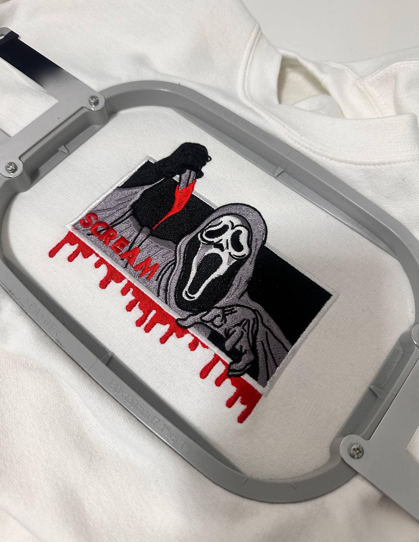 Scream Ghostface Pullover Bestickt Blood Halloween