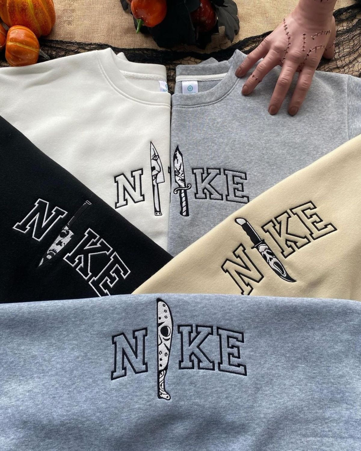 Halloween Ghostface Michael Myers Jason Pullover Bestickt