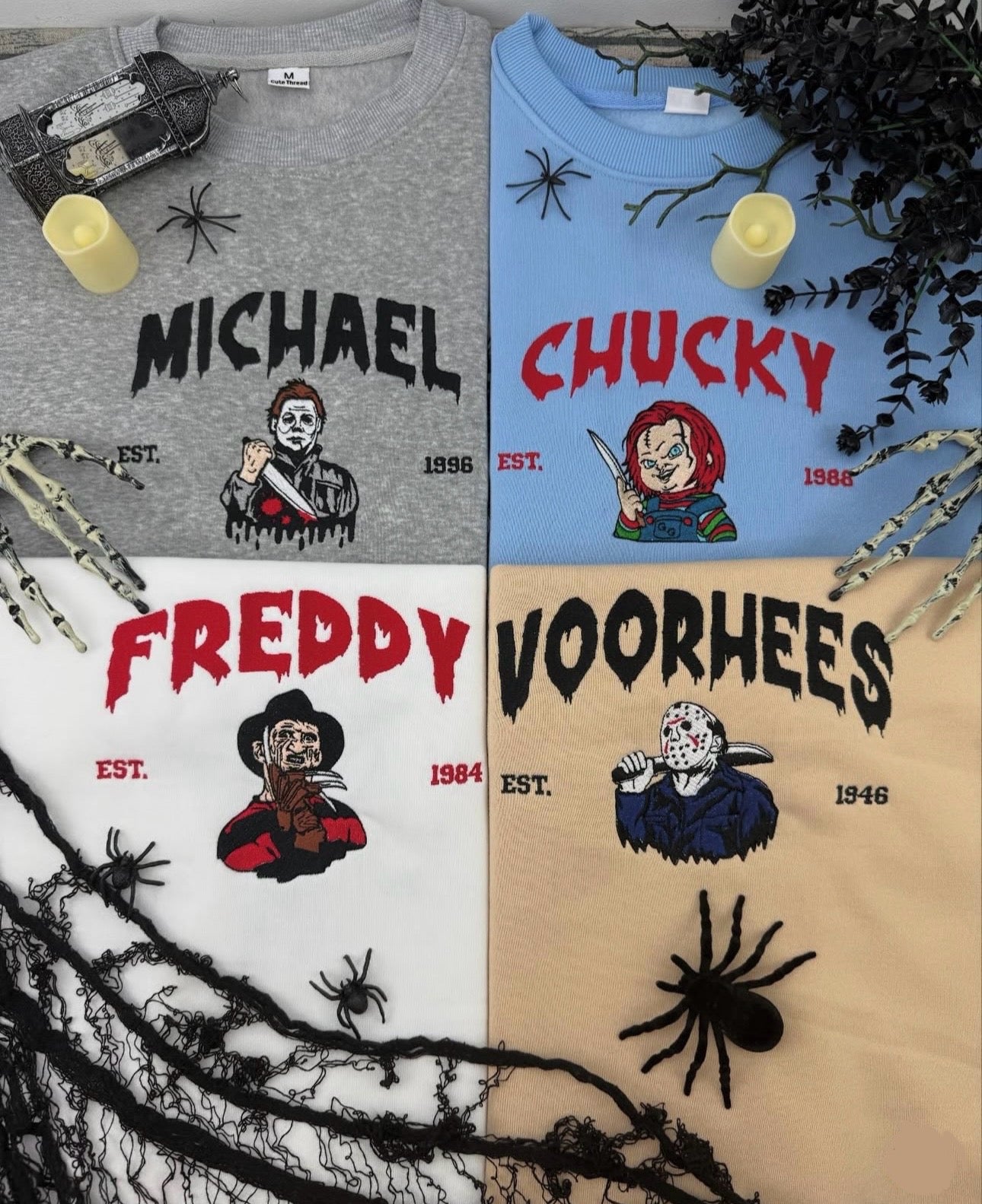 Halloween Horror Bestickter Pullover