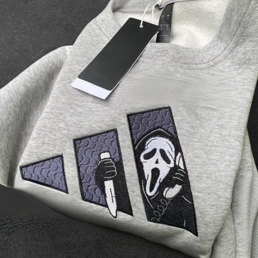 Ghostface Ad1das Pullover Bestickt Halloween Horror