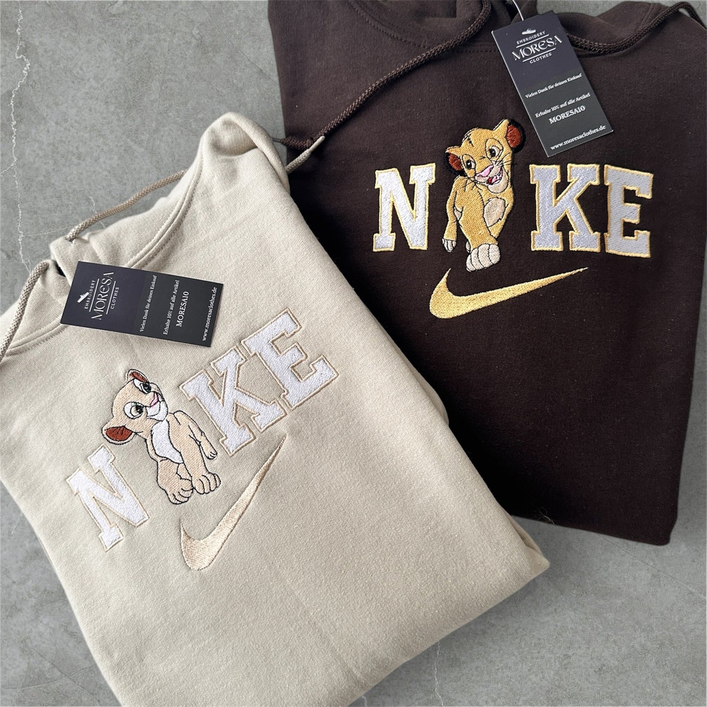 The Lion King Simba and Nala Embroidered Couple Design Sweatshirt