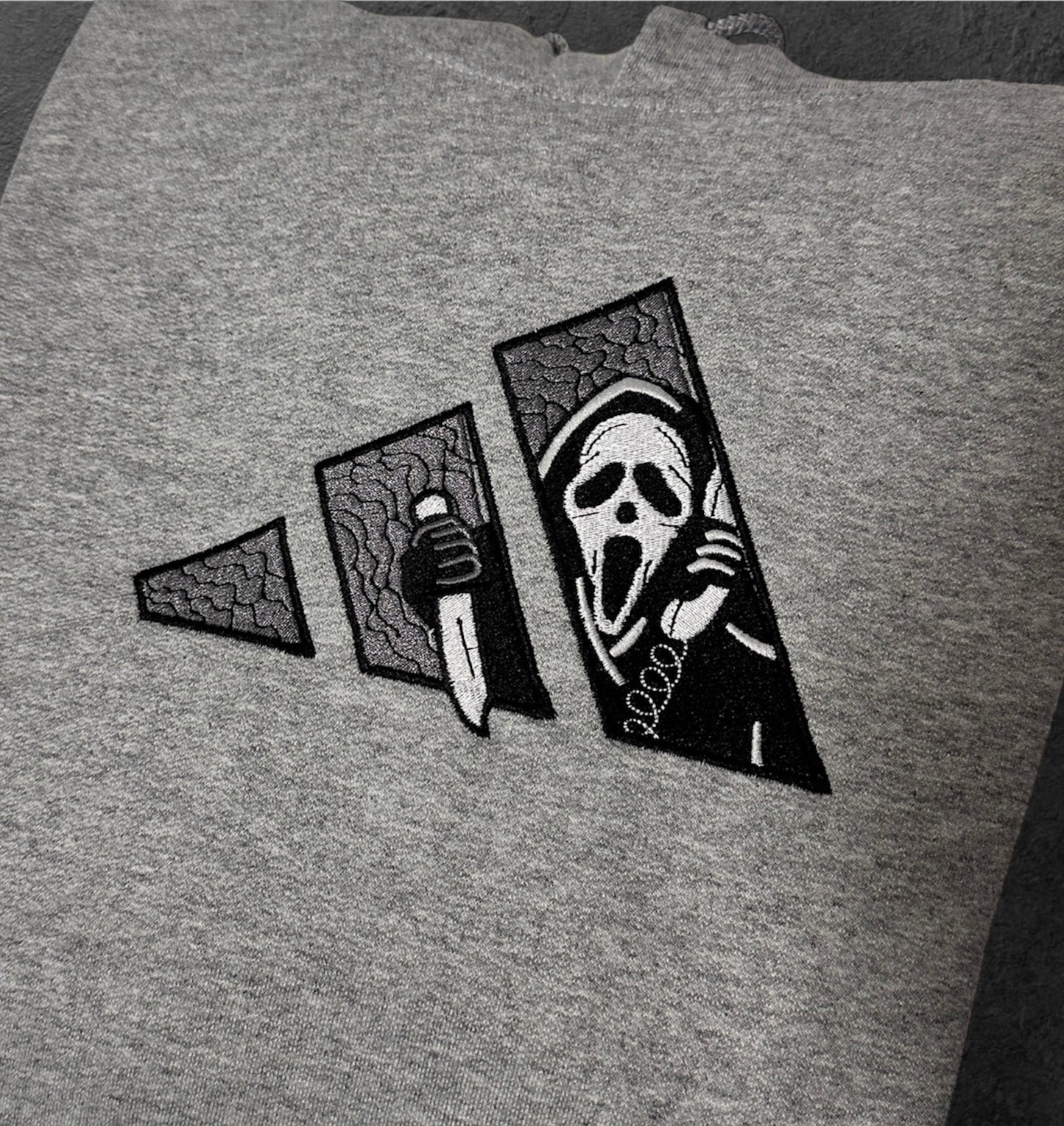 Ghostface Ad1das Pullover Bestickt Halloween Horror