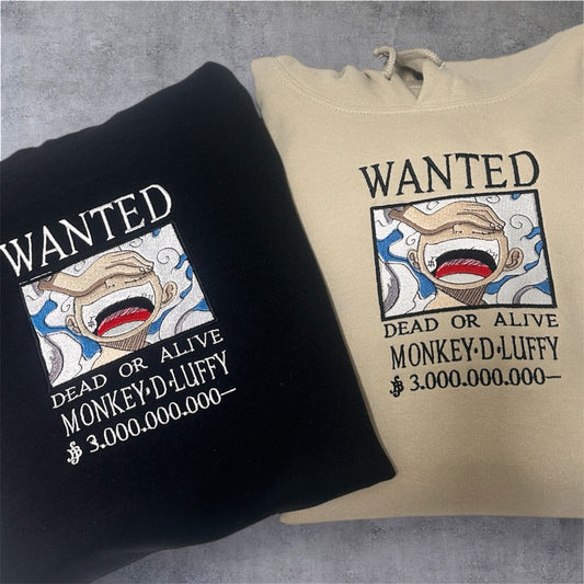 One Piece Wanted Anime Embroidery Pullover